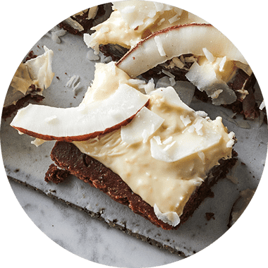 Como un cremoso frosting en brownies